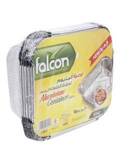 10-Piece Aluminium Food Storage Containers Silver 147x122mm