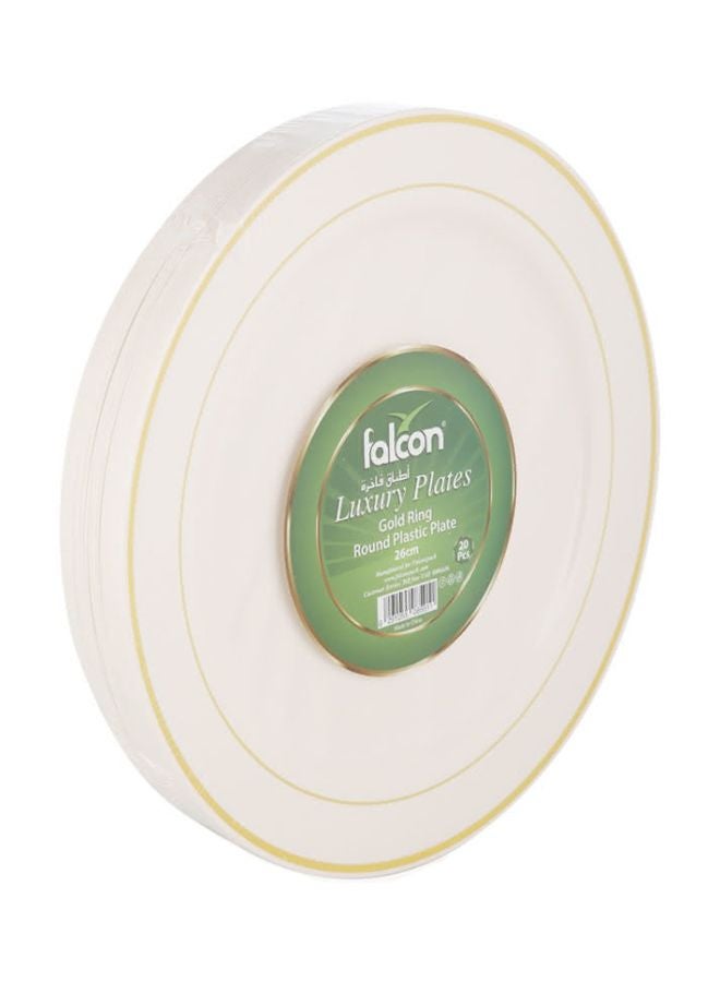 Falcon 20-Piece Gold Ring Round Plate White/Gold 26cm  - Image 1