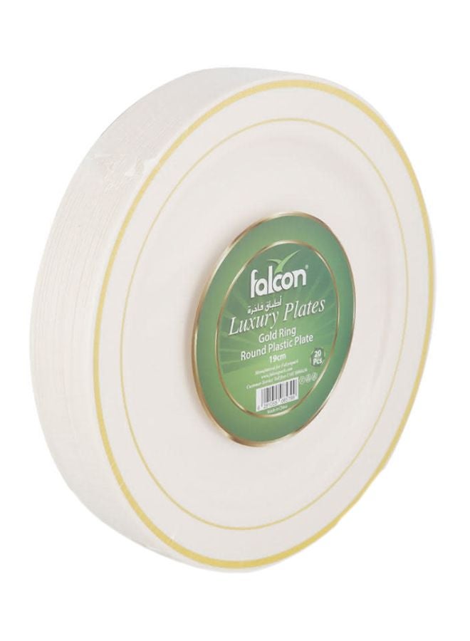 Falcon Falcon Gold Ring Round Plastic Plate Ivory 19cm 