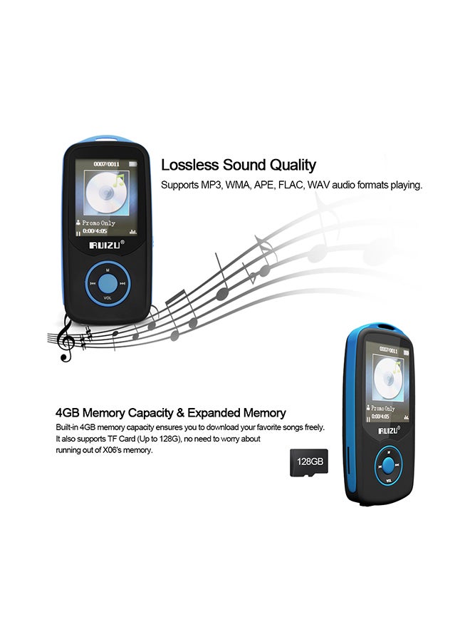 RUIZU FM Radio MP3 Player V303 Blue/Black  - Image 2