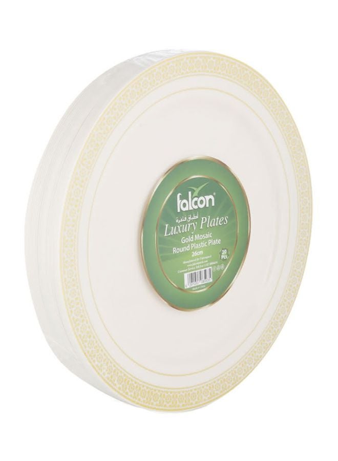Falcon Mosaic Round Plastic Plate Ivory 26cm