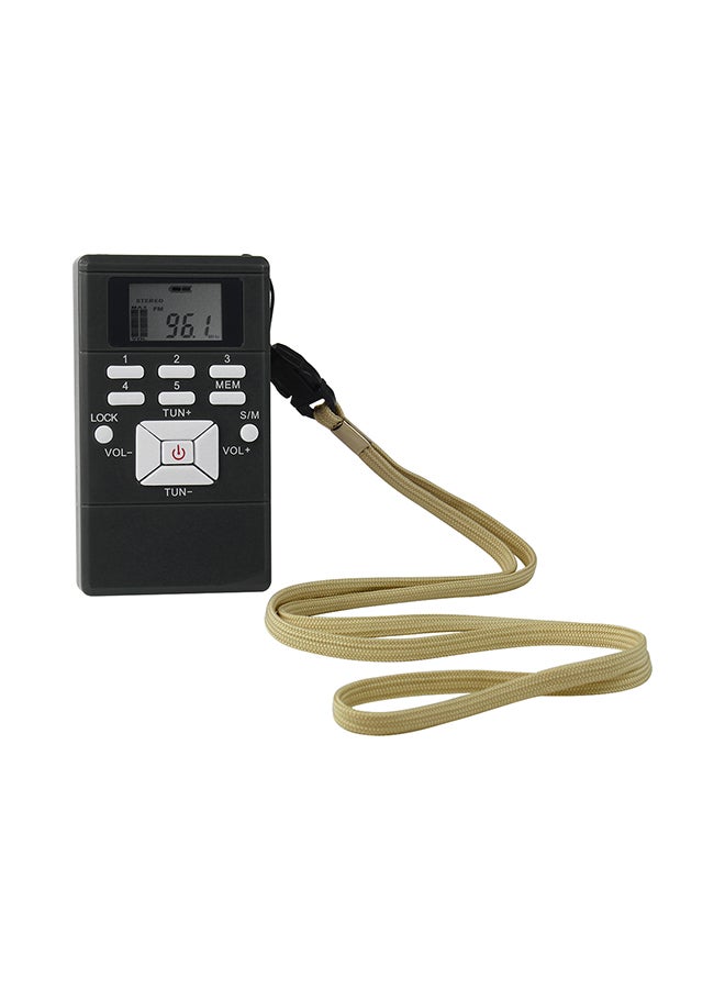Mini Portable Stereo FM Radio Receiver With Earphone V392 Black/White - Image 4