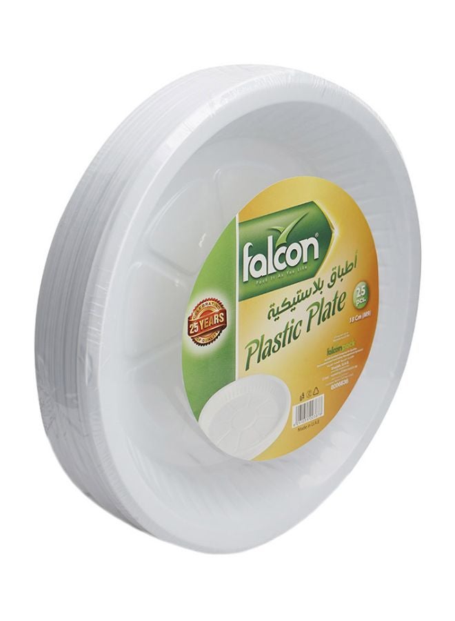 فالكون أطباق مستديرة بلون أبيض من 25 طبقاً أبيض 18سم - Image 2