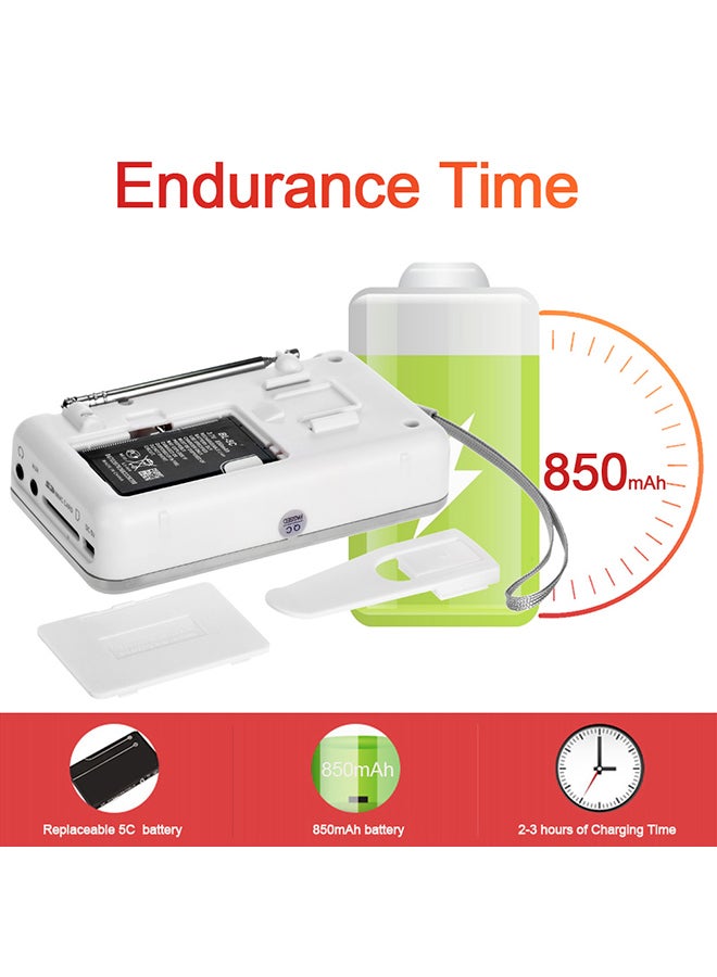 Digital Portable MP3 Speaker Audio Player V341 White/Silver  - Image 2