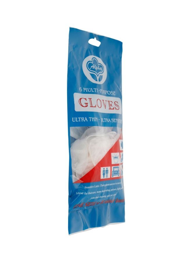 Alpha 6-Piece Multi Purpose Gloves White  - Image 1