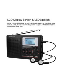 Retekess Pocket Stereo Digital Tuning Radio Receiver With Earphone V410 Black  - Image 4