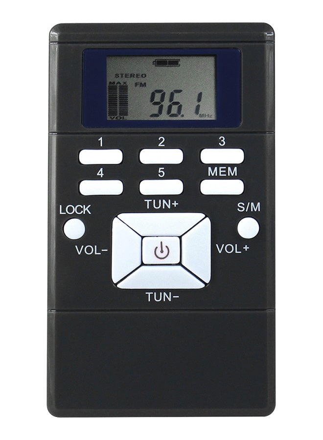 Mini Portable Stereo FM Radio Receiver With Earphone V392 Black/White - Image 2