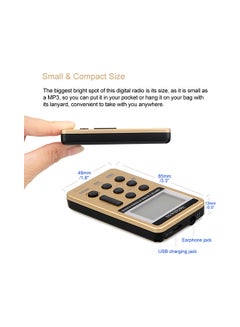 Retekess Portable Pocket Digital Radio Tuning With Earphone V376 Gold/Black  - Image 4