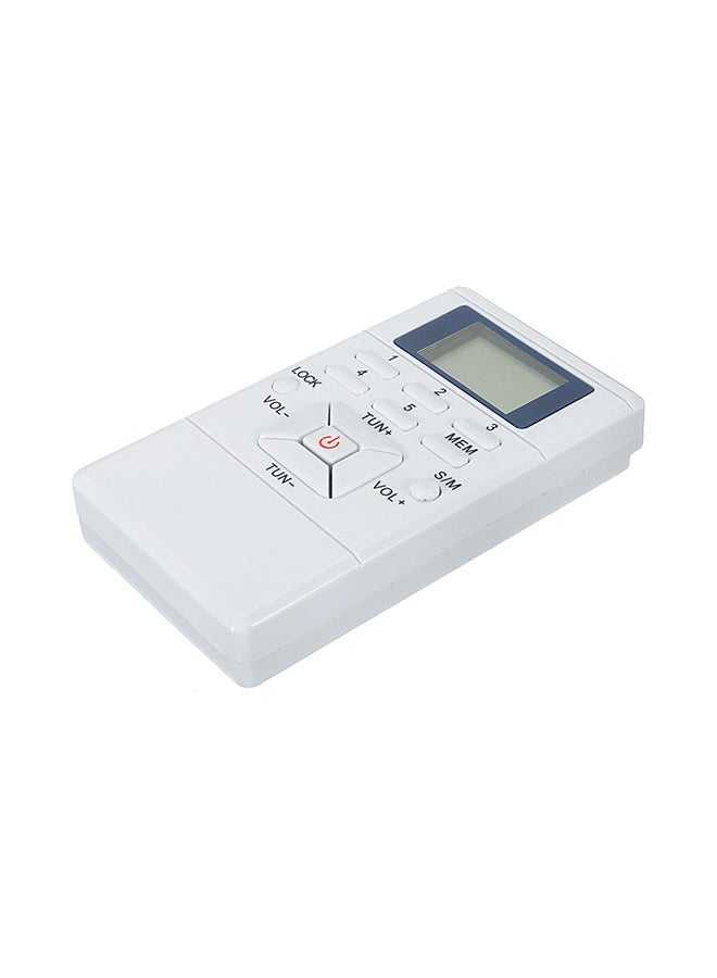 FM Stereo Radio Receiver LCD Display With Headphone V392 White/Blue  - Image 3
