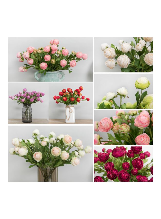 Generic Artificial Dew Lotus Flowers Champagne Green  - Image 4