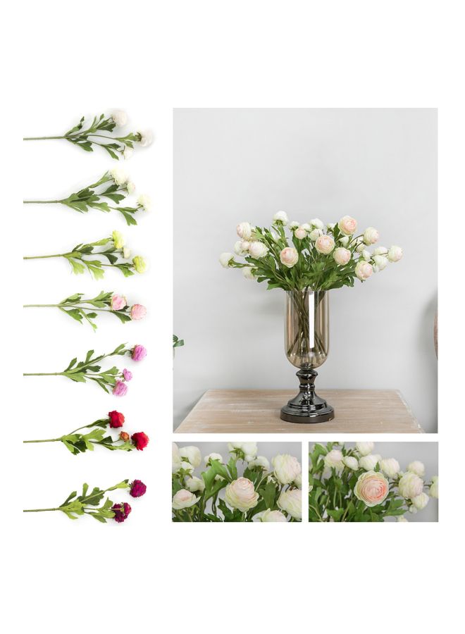 Generic Artificial Dew Lotus Flowers Champagne Green  - Image 5