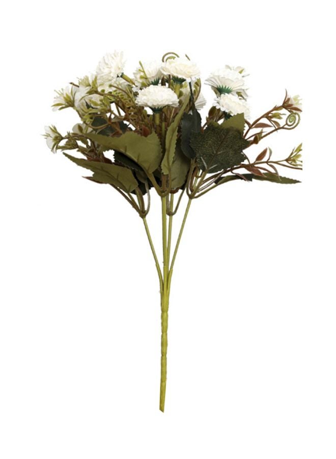 أزهار القرنفل الصناعية للزينة أبيض/أخضر - Image 1