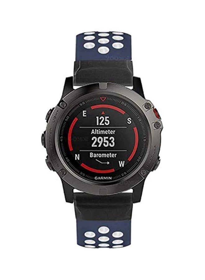 Generic - Silicone Replacement Band For Garmin Fenix 5X Blue/White - Image 1