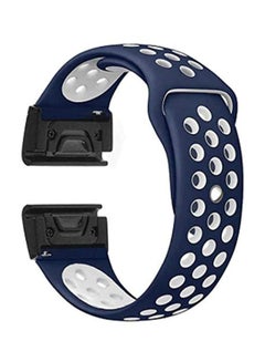 Silicone Replacement Band For Garmin Fenix 5X Blue/White