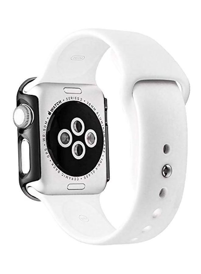 غطاء حماية مطلي بالكهرباء لساعة أبل أسود - Image 4