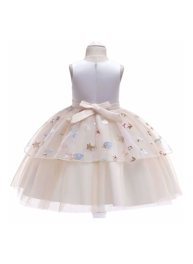 Floral Detailed Dress Beige/White/Pink  - Image 2