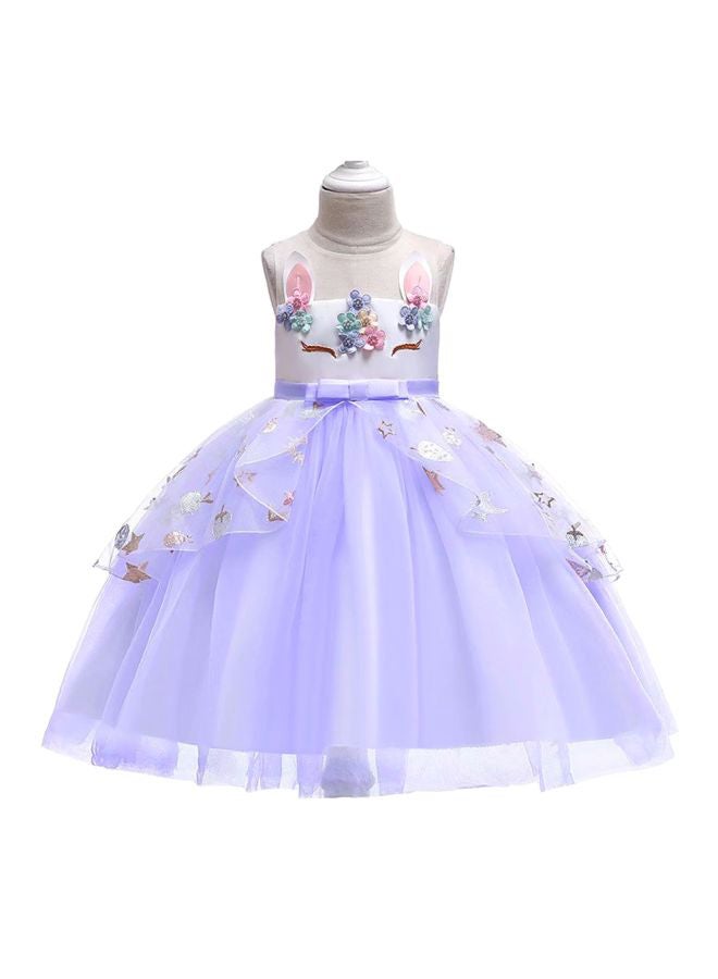 Floral Princess Dress Purple/White/Pink  - Image 1