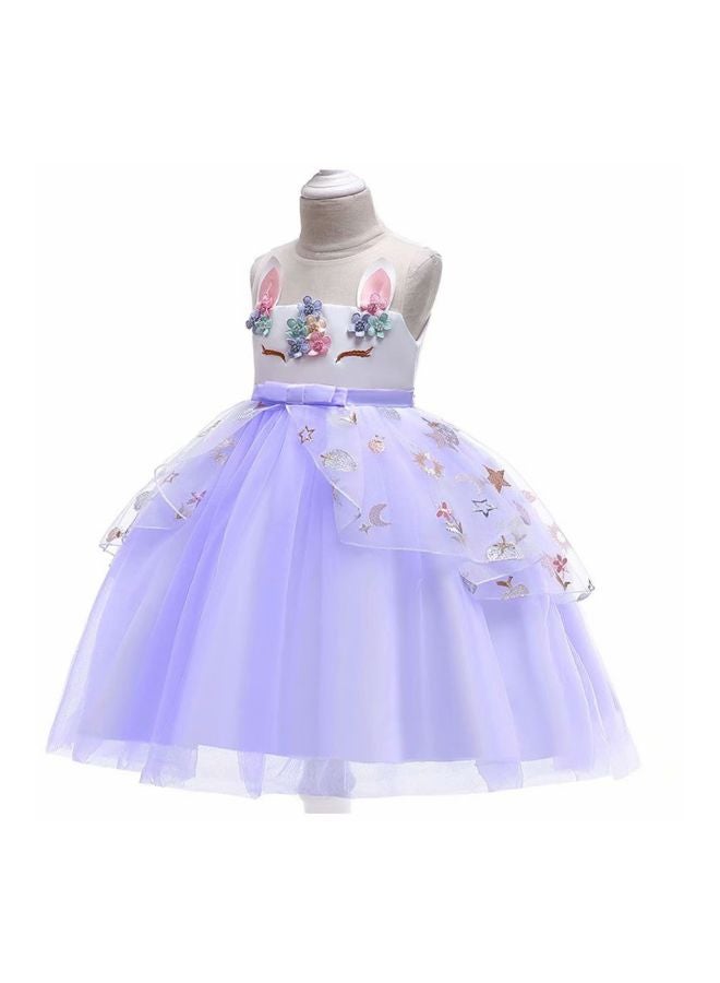 Floral Princess Dress Purple/White/Pink  - Image 2