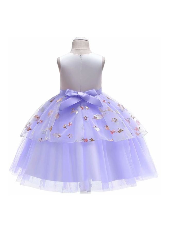 Floral Princess Dress Purple/White/Pink  - Image 3