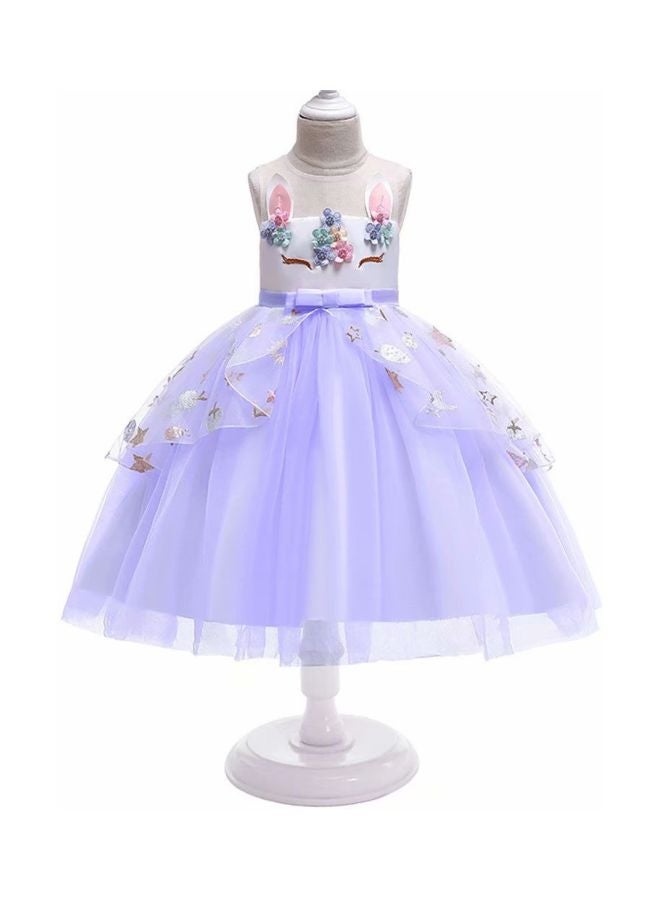 Floral Princess Dress Purple/White/Pink  - Image 4
