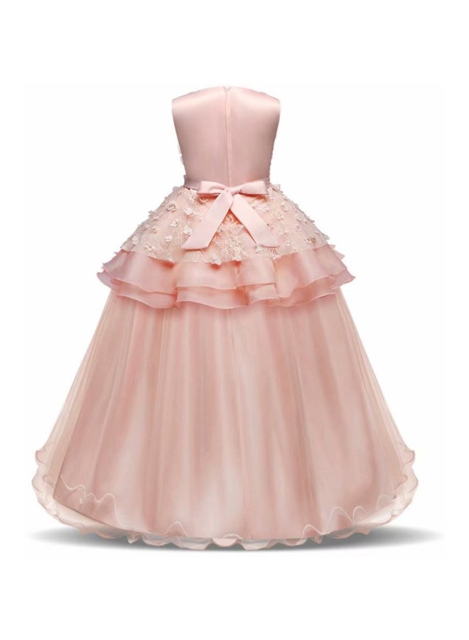 Lace Detailed Princess Dress Pink  - Image 2
