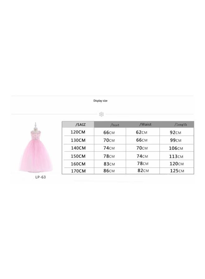 Lace Detailed Maxi Dress Pink/Silver  - Image 4