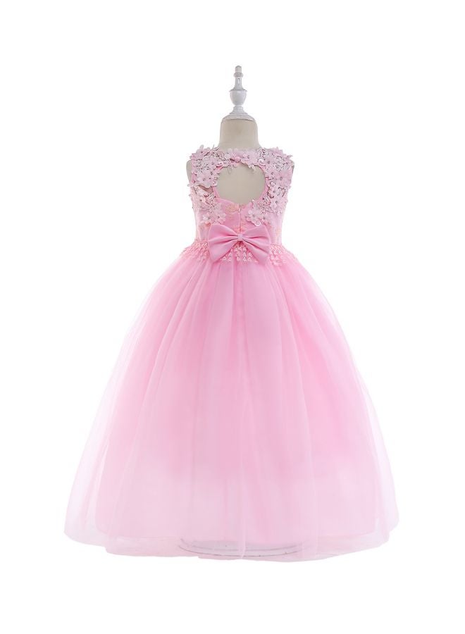 Lace Detailed Maxi Dress Pink/Silver  - Image 2