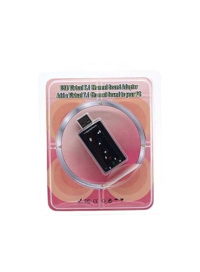 محول صوت بمنفذ USB أسود - Image 1