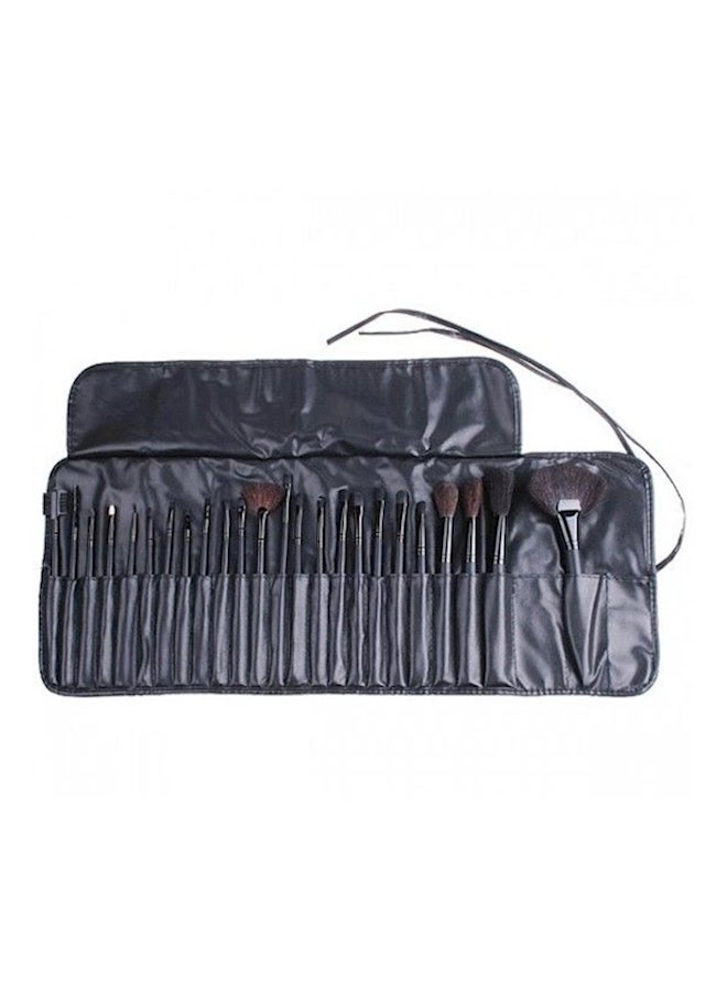 Generic 24-Piece Makeup Brush Set With Pouch Bag Black  - Image 2