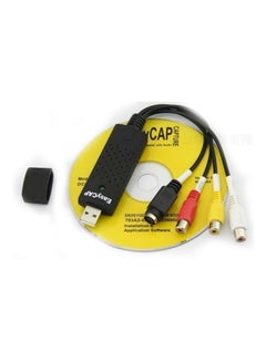 كابل فيديو USB لتوصيل مشغل DVD وجهاز VHS أحمر/أصفر