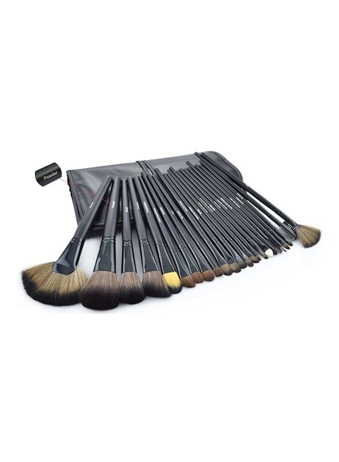 24-Piece Professional Makeup Brush Black - Image 3