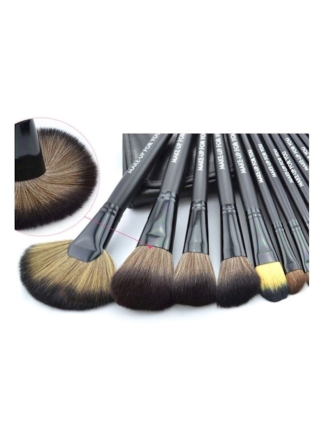 24-Piece Professional Makeup Brush Black - Image 2