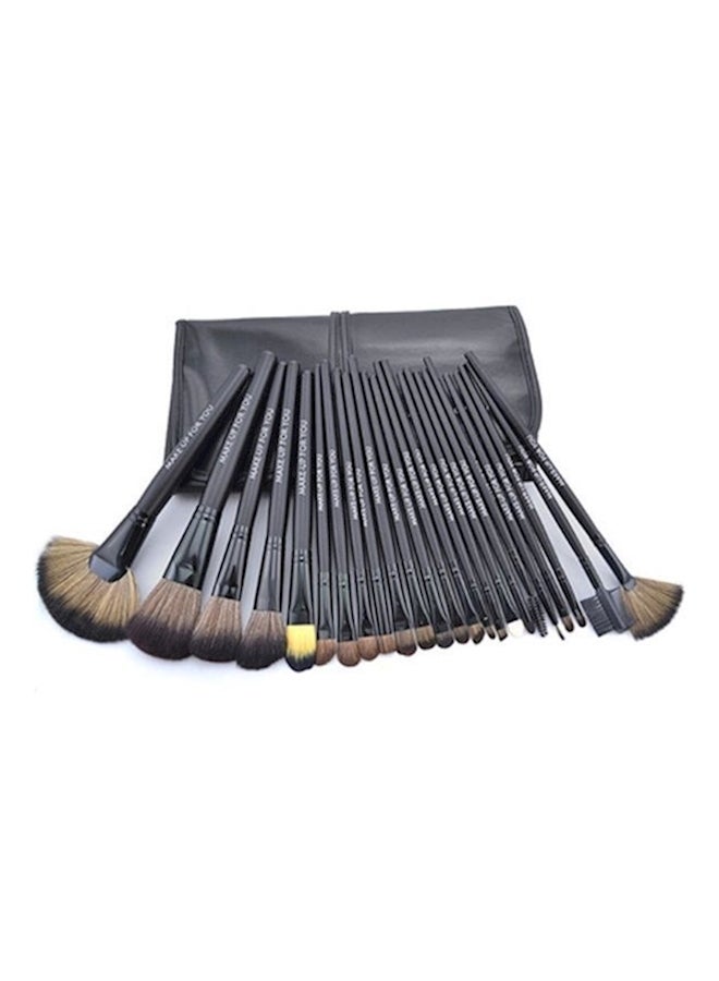 24-Piece Professional Makeup Brush Set Cosmetic Kit Black