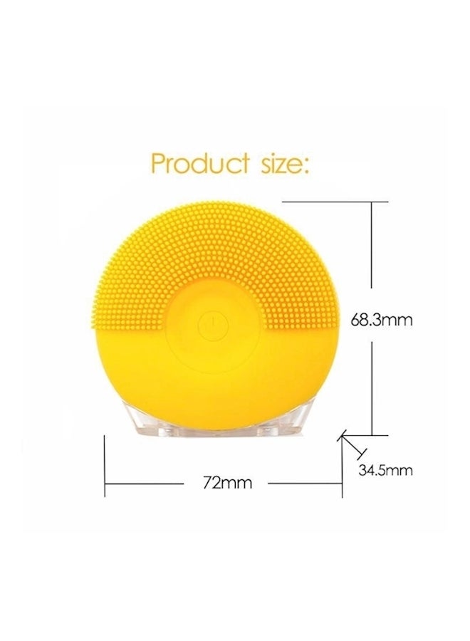 Dual Action Facial Cleansing Brush Yellow - Image 3