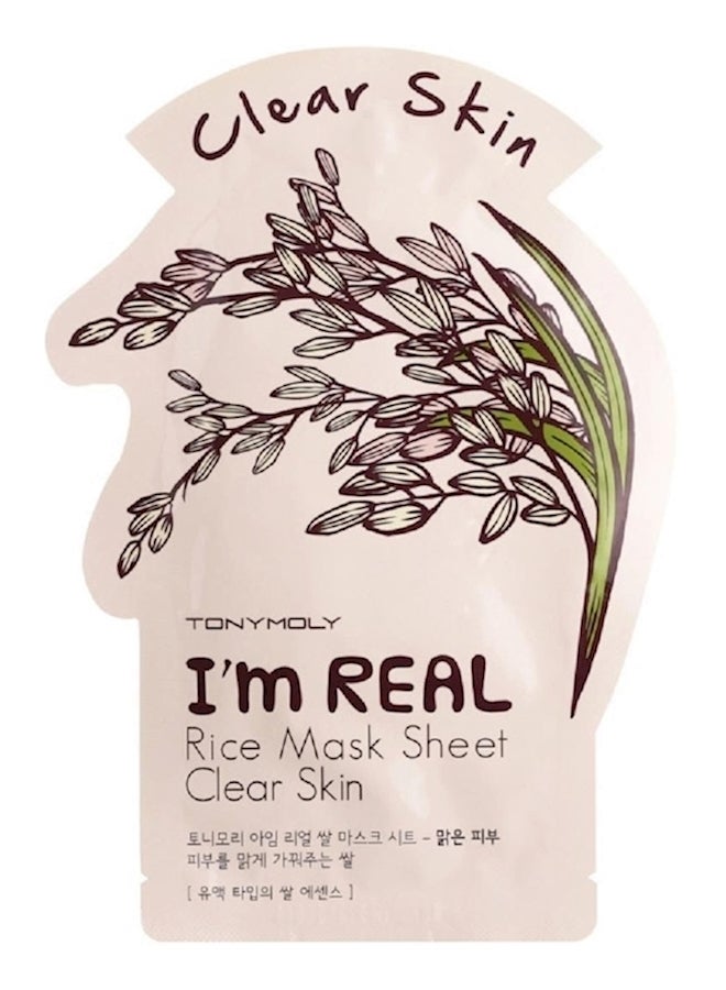 TONYMOLY I'M Real Rice Mask Sheet Clear  - Image 1