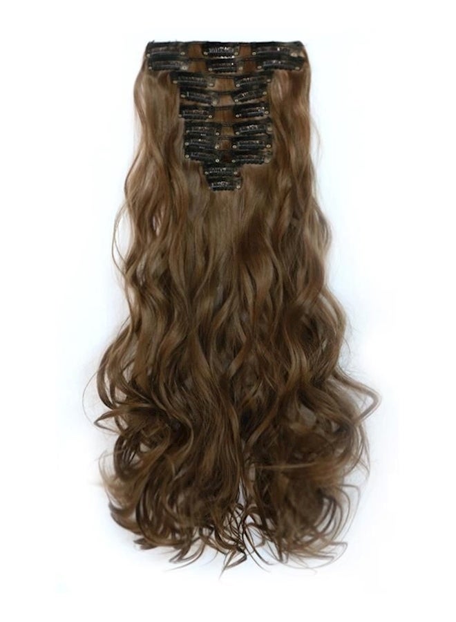 12-Piece Long Curly Hair Extension Brown 60cm - Image 1