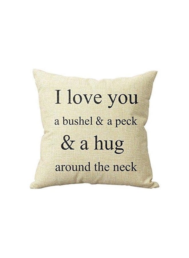 Printed Cushion Cover Beige 45x45cm