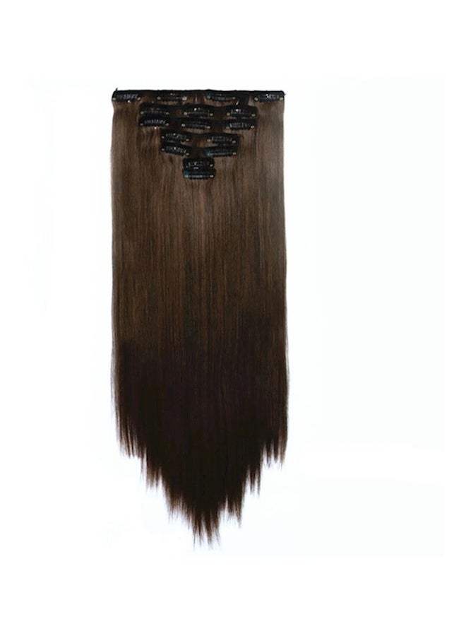 7-Layered Long Straight Hair Extension Brown
