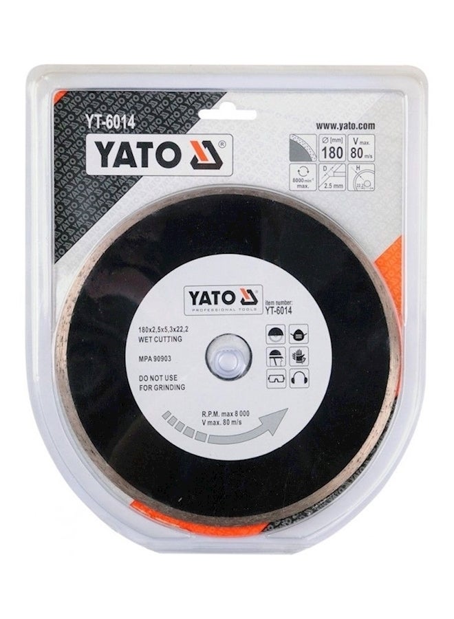 Yato - Round Shaped Diamond Blade Rim Cutting Disc Black/Silver - Image 1