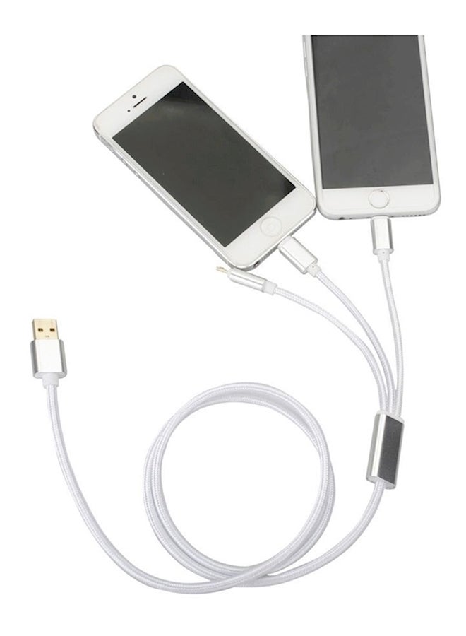 كابل مايكرو USB للشحن ومزامنة البيانات 3 في 1 رمادي/ذهبي - Image 4