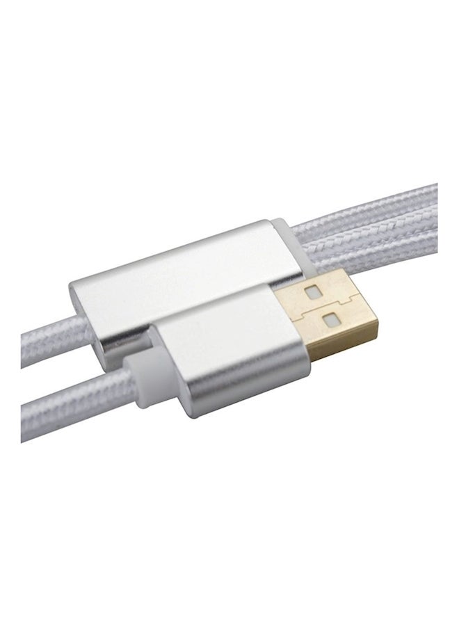 كابل مايكرو USB للشحن ومزامنة البيانات 3 في 1 رمادي/ذهبي - Image 1