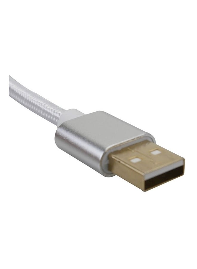 كابل مايكرو USB للشحن ومزامنة البيانات 3 في 1 رمادي/ذهبي - Image 3