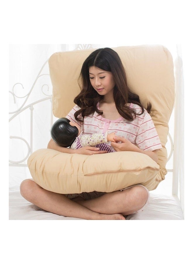 Cotton Maternity Pillow Cotton Beige 120x80cm  - Image 3