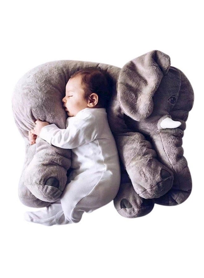 Plush Elephant Designed Stuffed Pillow Cotton Grey - Image 2