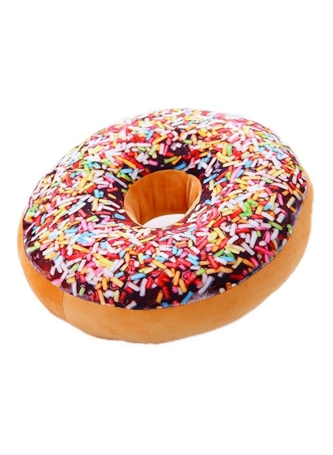 Generic Donut Shaped Printed Cushion Cotton Beige/Black/Pink 40centimeter  - Image 1