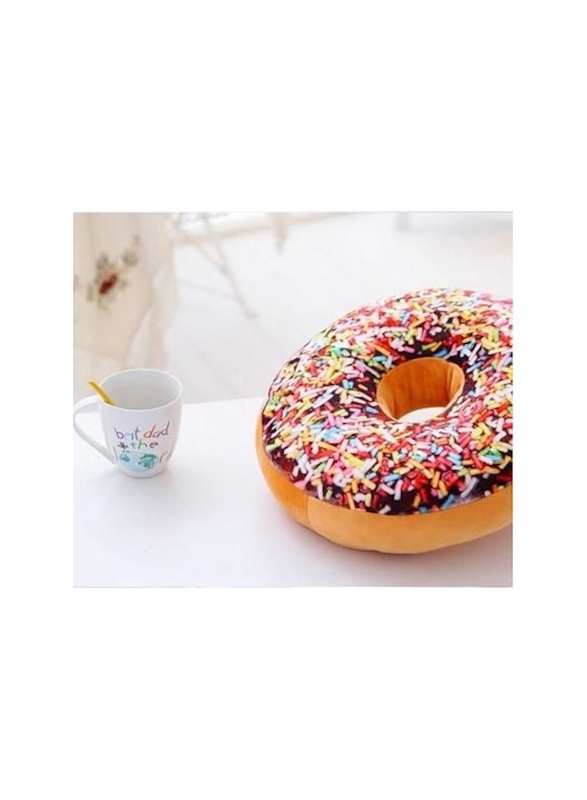 Generic Donut Shaped Printed Cushion Cotton Beige/Black/Pink 40centimeter  - Image 2