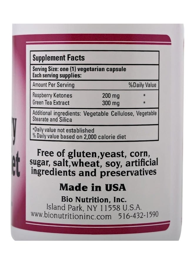 Bio Nutrition - Raspberry Ketone Diet - 60 Vegetarian Capsules - Image 1