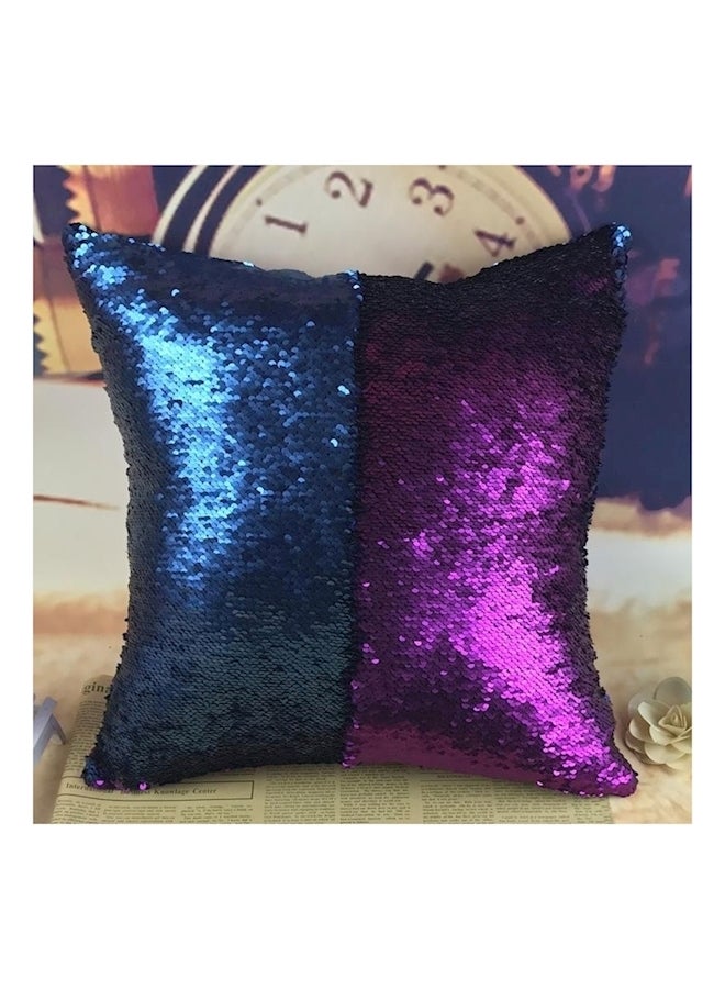 Sequined Throw Cushion Polyester Blue/Purple - Image 2