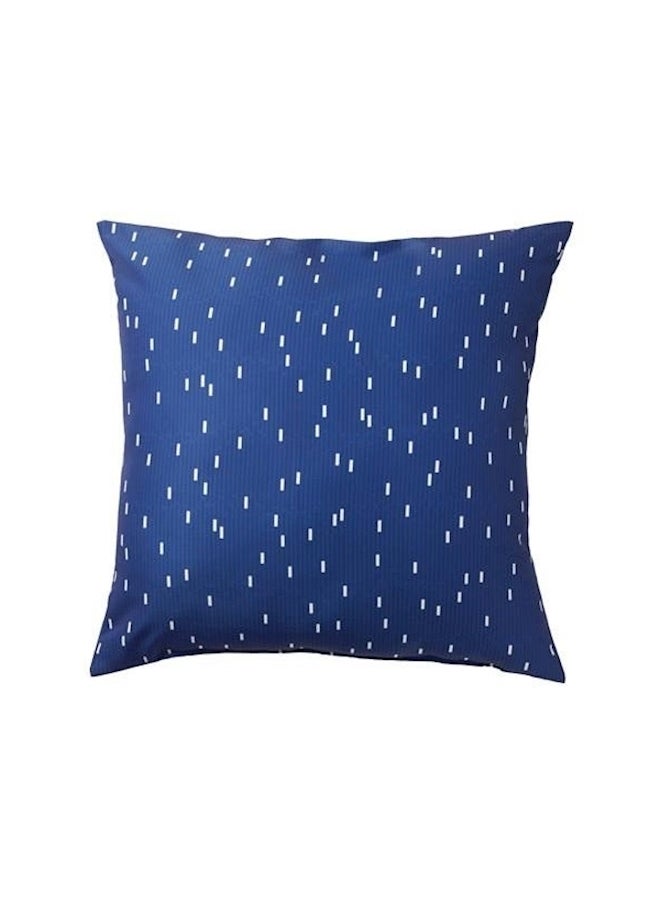 غطاء وسادة ديكور مزين بطبعة linen أزرق 50x50سم - Image 1