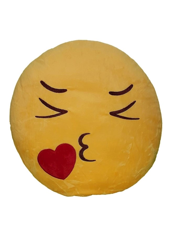 Emoji Printed Cushion polyester Yellow/Red/Black 32x32x10cm